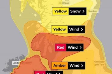 Red weather warning for Argyll and Bute