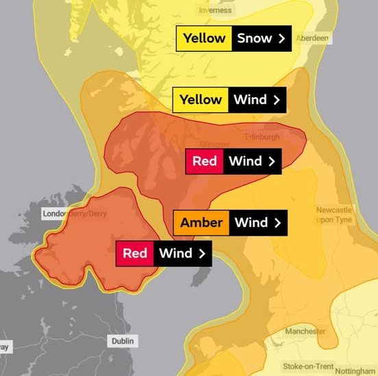 Red weather warning for Argyll and Bute