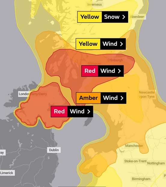 Red weather warning for Argyll and Bute