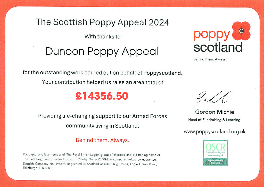 Dunoon launches 2025 Poppy Appeal