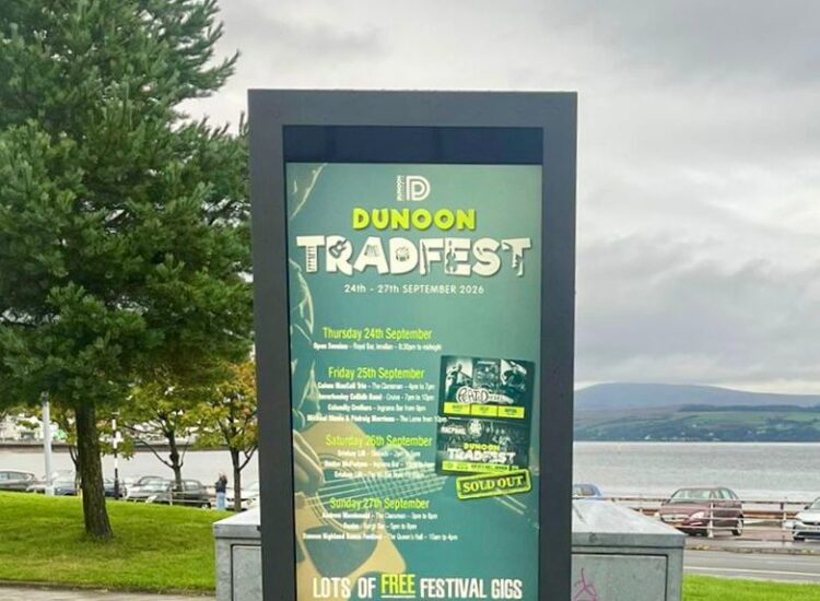 Digital noticeboard installed at Queen's Hall