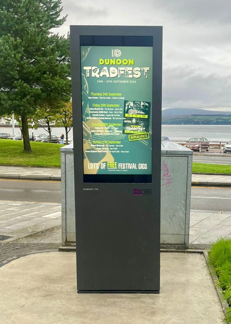 Digital noticeboard installed at Queen's Hall