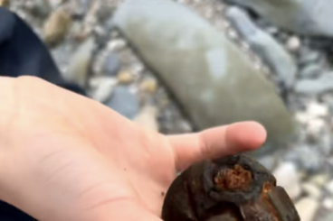 Child finds grenade on beach